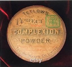 Rare Tetlow Perfect Complexion Powder paper box with No. 16 Flesh powder. c. 1900 see description