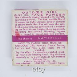 Rare Vintage 1930's Outdoor Girl Olive Oil Face Powder Box and Leaflet Unopened Non Spill Box