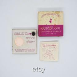 Rare Vintage 1930's Outdoor Girl Olive Oil Face Powder Box and Leaflet Unopened Non Spill Box
