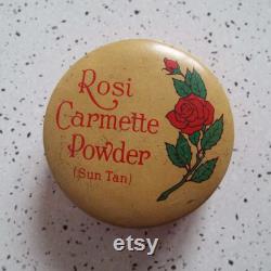Rare Vintage 1940's 1950's Rosi Carmette Powder Tin Perfecta Toilet Company Melbourne Face Powder Box Unused Make-up Beauty Glamour