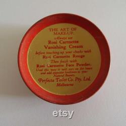 Rare Vintage 1940's 1950's Rosi Carmette Powder Tin Perfecta Toilet Company Melbourne Face Powder Box Unused Make-up Beauty Glamour