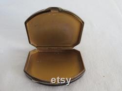Rare Vintage Art Deco Black Enamel and Lapis Lazuli Powder Rouge Compact by Orahic, France 1920's Vanity Item See Condition Report