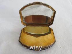 Rare Vintage Art Deco Black Enamel and Lapis Lazuli Powder Rouge Compact by Orahic, France 1920's Vanity Item See Condition Report