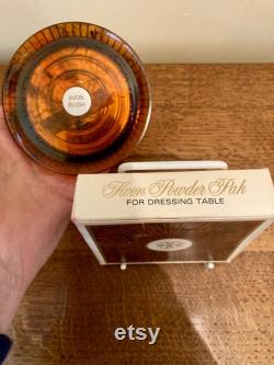 Rare Vintage Avon Powder Pak for Dressing Table 1960s Refillable Face Powder Container Original Box Vanity Decor Retro Collectible