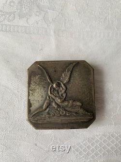 Rare Vintage DE FLEURY Art Deco Powder Compact Cupid Revives Psyche 1930s