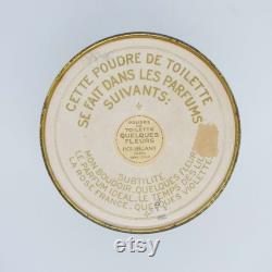 Rare Vintage Houbigant Quelques Fleurs Poudre De Toilette Powder Box Dusting Powder Bath and Beauty French Powder Box Vanity Storage