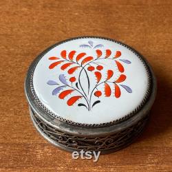 Rare Vintage Jewelry box filigree powder box Silvering USSR
