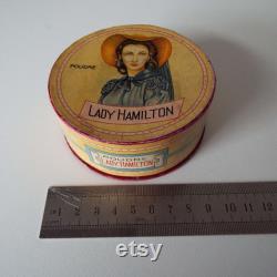 Rare Vintage Lady Hamilton Powder Box 1920's Powder Box Vanity Storage Poudre Lady Hamilton Lady Profile Decoration Egypt