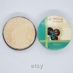 Rare Vintage Powder Box Le Trefle Incarnat L T Piver Paris Unopened Vanity Storage Face Powder