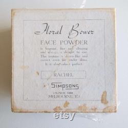 Rare Vintage Simpsons Floral Bower Face Powder Box Melbourne Make-Up Cosmetics Vanity Storage 1930's 1940's Face Powder Laroona