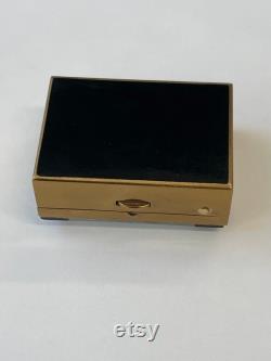 Rectangular vintage powder box with abalone and Mother of Pearl top