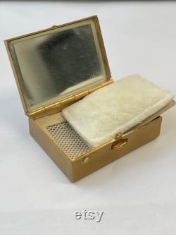 Rectangular vintage powder box with abalone and Mother of Pearl top