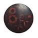 Red floral lacquer box round Vintage Asian powder lid 5 vanity makeup Glamour