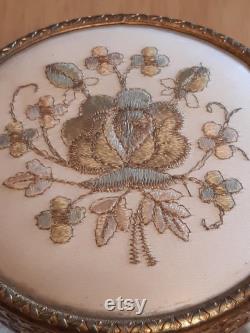 Regent of London Glass Powder Jar with Embroidered Lid