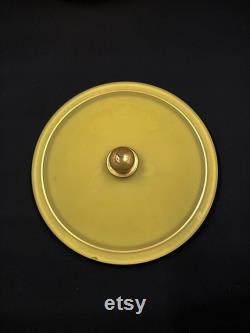 Retro Powder Dish Vintage Vanity Decor Yellow Frosted Glass Glass Powder Jar Lidded Candy And Nut Bowl