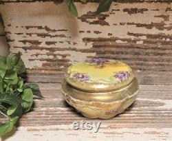 Royal Vienna Antique vanity powder box Hand painted Gold trimmed Plantation Farmhouse