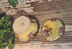 Royal Vienna Antique vanity powder box Hand painted Gold trimmed Plantation Farmhouse