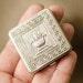 Russian antique powder compact FLOWER BASKET, Soviet vintage pocket mirror
