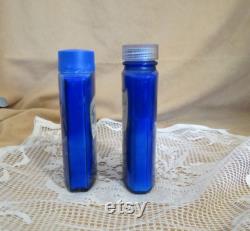 SALE Pair Vintage Evening In Paris Talcum Powder Bottles Talc Bottles With Contents Boujois Made In USA Cobalt Blue Glass Bottles