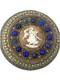 SUPERB ANTIQUE BRONZE, ENAMEL AND SHELL CAMEO POWDER BOX with MIRROR &SWAN
