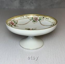 Set of 3 Early Noritake Hand Painted Gilded Vanity Set Hair Receiver Ring Dish
