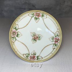 Set of 3 Early Noritake Hand Painted Gilded Vanity Set Hair Receiver Ring Dish