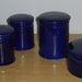 Set of 5 Matching Royal Blue Ceramic Lidded Pots