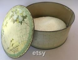 Set of Three Vintage Cheramy April Showers Dusting Powder Empty Tin Powder Boxes Tins Oeillet Carnation