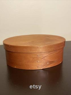 Shaker Oval Cherry Wood Medium Wood Box 4 x 6 x 2.25 inches Canterbury Woodworks