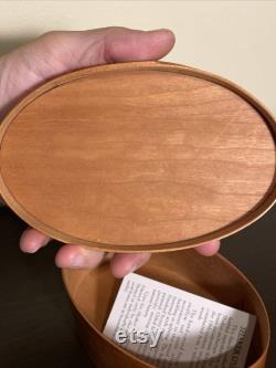 Shaker Oval Cherry Wood Medium Wood Box 4 x 6 x 2.25 inches Canterbury Woodworks