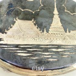 Siam Sterling Silver Container Compact Powder Box 76