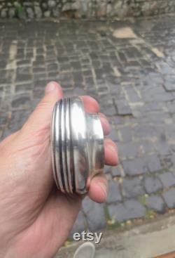 Silver powder perfume container, vintage mid century silver 0.900 Arabic powder box