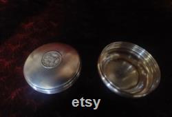 Silver powder perfume container, vintage mid century silver 0.900 Arabic powder box