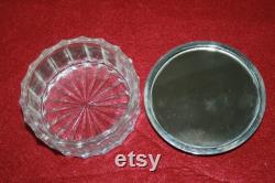 Silver topped Glass Art Nouveau Powder Pot