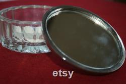 Silver topped Glass Art Nouveau Powder Pot