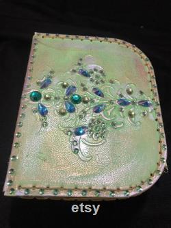 Small Green Decorative Customised Case for Make Up, Trinkets, a Cute Evening Bag or Child s Case