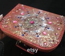 Small Red Decorative Customised Case for Make Up, Trinkets, a Cute Evening Bag or Child s Case