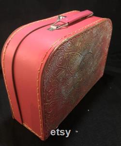 Small Red Decorative Customised Case for Make Up, Trinkets, a Cute Evening Bag or Child s Case