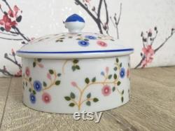 St Michael powder pot , floral trinket dish with lid , Vintage Marks and Spencer home-wares