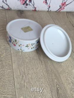 St Michael powder pot , floral trinket dish with lid , Vintage Marks and Spencer home-wares