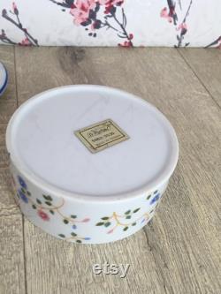 St Michael powder pot , floral trinket dish with lid , Vintage Marks and Spencer home-wares