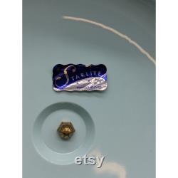 Starlite Shamrock-Neatway Plastic Vanity Powder Dresser Jewelry Box Footed Blue
