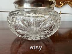 Sterling Lid Cut Glass Powder Vanity Jar Nell