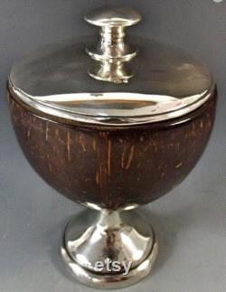 Sterling Silver Coconut Shell Powder Box