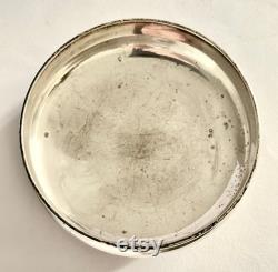 Sterling Silver Engraved Top Powder Dresser Vanity Jar Antique