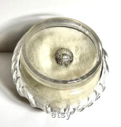 Sterling Silver Top Roses Powder Dresser Vanity Jar La Pierre Antique