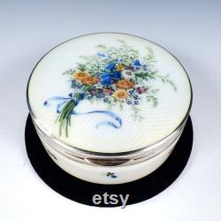 Sterling Silver and Guilloche Enamel Powder Box by Georg Adam Scheid