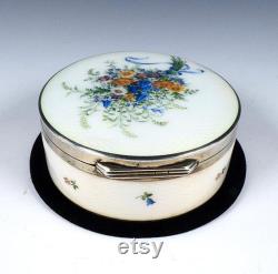 Sterling Silver and Guilloche Enamel Powder Box by Georg Adam Scheid