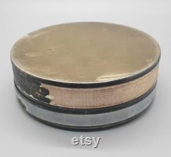 Sterling Silver and Guilloche Enameled Border Collie Portrait Compact Box