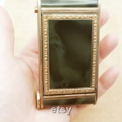 Stunning Art Deco Enamel Green Multi Compact, Powder,Lipstick,Cigarette, Paris,Couture, Vintage Vanity, Vintage MakeUp